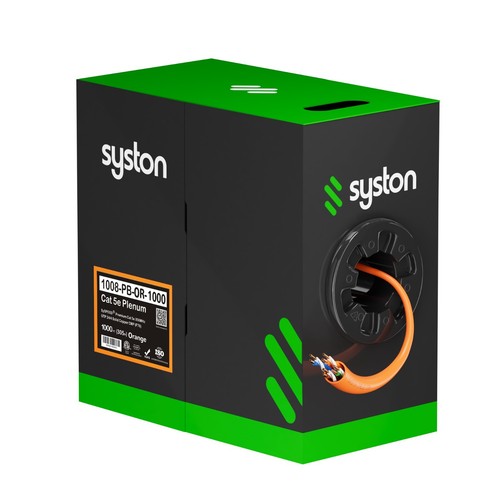 Cable a granel Ethernet Syston Cat 5e 1000 pies 24 AWG cable de cobre sólido 350 MHz caja CMP - Imagen 27 de 27
