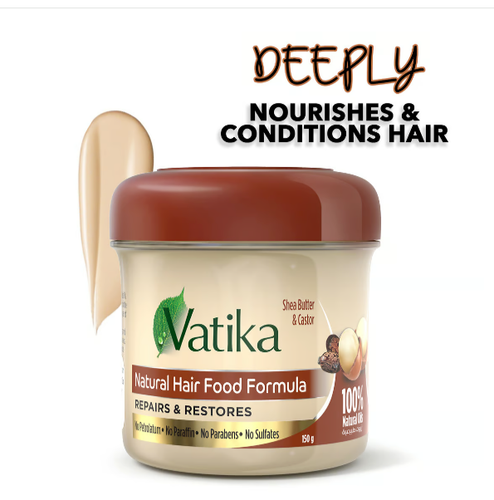 Dabur Vatika Shea Butter & Castor Natural Hair Food Formula 150 ml Free Shipping - Picture 2 of 5