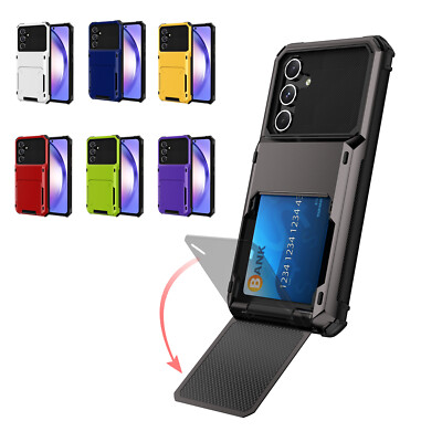 For Samsung Galaxy A34 A54 A15 A54 5G Shockproof Rugged Case Card Wallet Holder