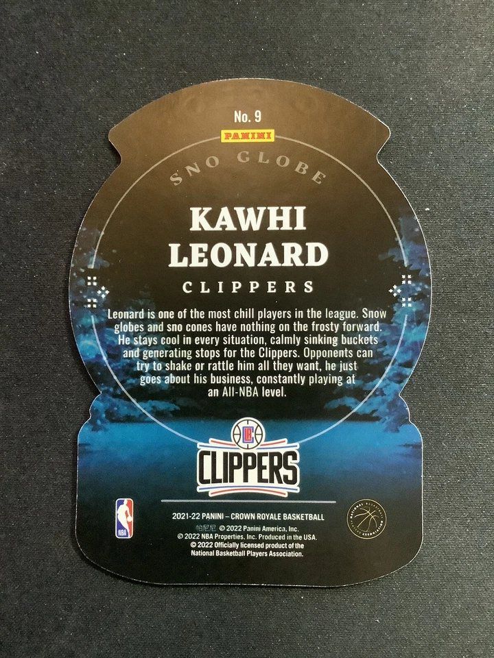 Kawhi Leonard 2022 Crown Royale Asia Red Tmall Sno Globe Clippers #9 - Image 4 of 4