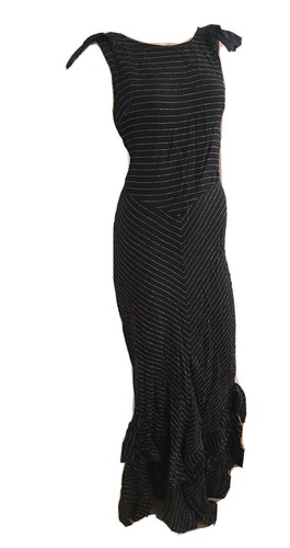 KATE MOSS TOPSHOP BLACK GOLD MAXI DRESS BALL GOWN UK 14 EU 42 US 10 MEDIUM NEW - Picture 5 of 12