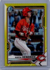 2021 Bowman #BCP-55 Austin Hendrick Chrome Prospects Yellow Refractor #/75