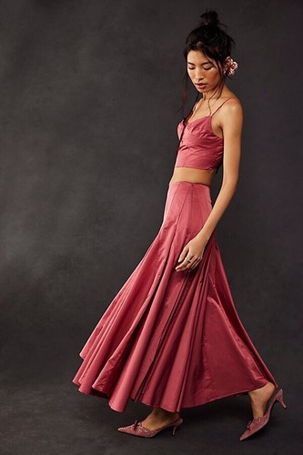 New Free People Mya Maxi Skirt Size 0 MSRP: $300 Pink - Picture 2 of 4