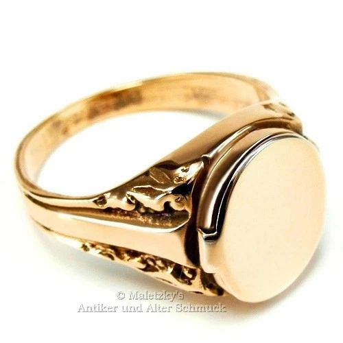 Art Déco Geheimfach Siegel Ring Medaillon Gold auf Silber Herren noch ungraviert - Bild 3 von 4