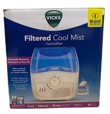 Vicks Filtered Cool Mist Humidifier, 1.1gal Model VEV400V1