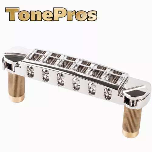 NEW Tonepros AVT2M Wraparound Bridge with METRIC Locking Studs - NICKEL