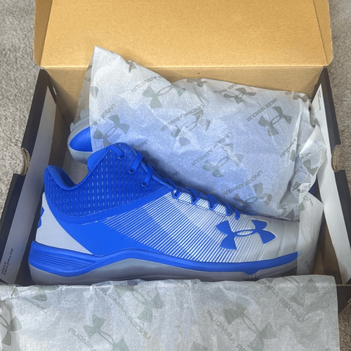 Under Armour Team Yard Mid TPU Blue & Gray Baseball Cleats Size 12.5 3021513-401 - Picture 10 of 12
