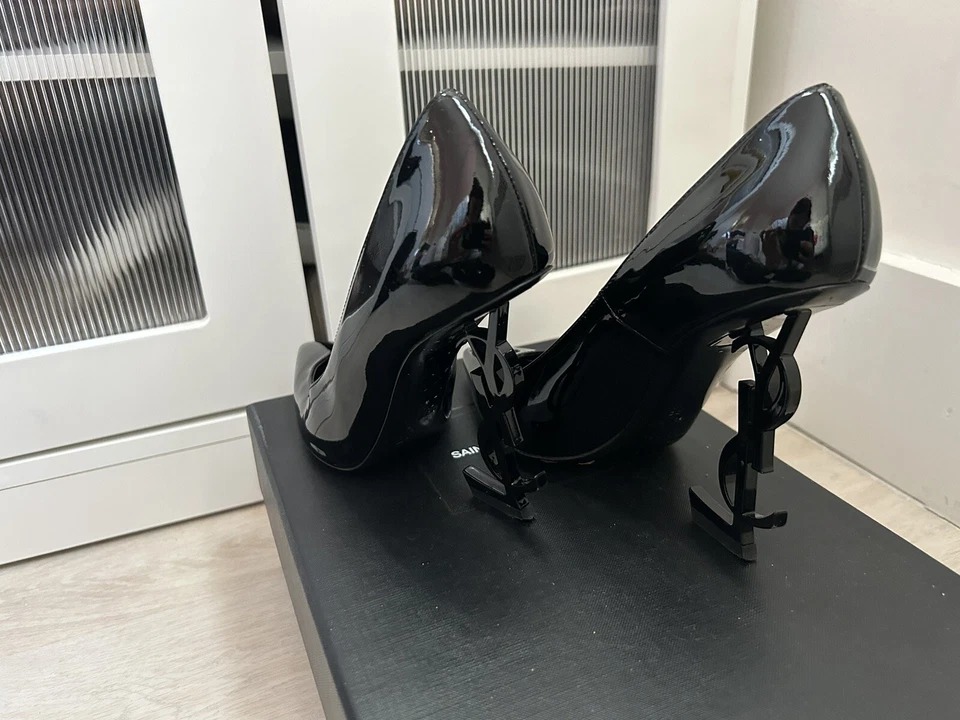 saint laurent opyum pumps All Black Patient Leather Size 6 - Image 3 of 4