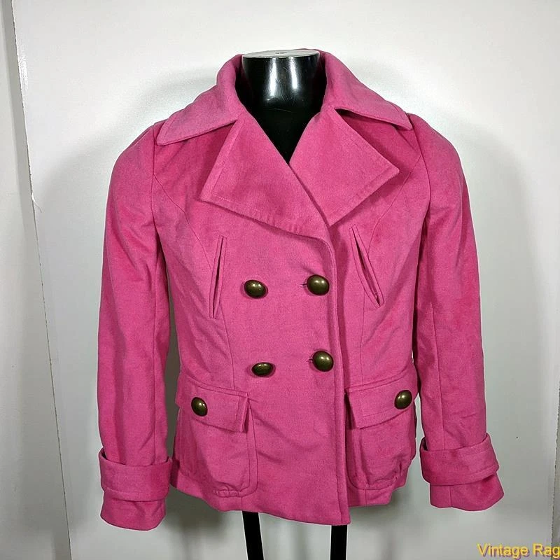KENSIE Wool Pea Jacket Coat Womens size M Rose pink eBay
