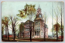 Flint Michigan~Front of High School Building~Vintage 1911 Postcard