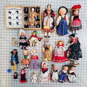 LOT 19 International Dolls Traditional Folk Ethnic Costume Clothing 1950-60