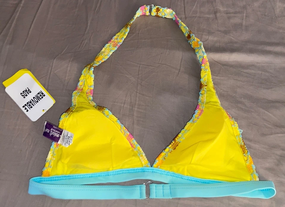 NWT Pan Dulce Vintage Crochet Banded Halter Swimsuit Bikini Top 11/12 (B8) - Image 2 of 2
