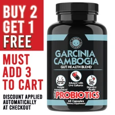 Angry Supplements Garcinia Cambogia w. Probiotics Gut Health Weight Loss 1-Pack