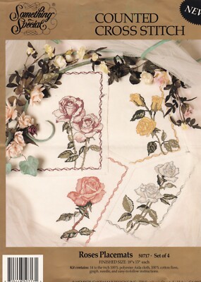 Candamar Designs ROSEN TISCHSETS - NUR KREUZSTICHKARTE