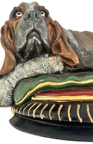 Vintage Bassett Hound Dog Cast Iron Large Doorstop upper deck Vintage Hand Paint - Picture 7 of 15
