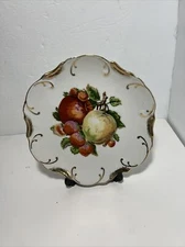 Japan Fruit Candy Decorative Plate Compote Footed Tray Gold Trimmed, Hanging