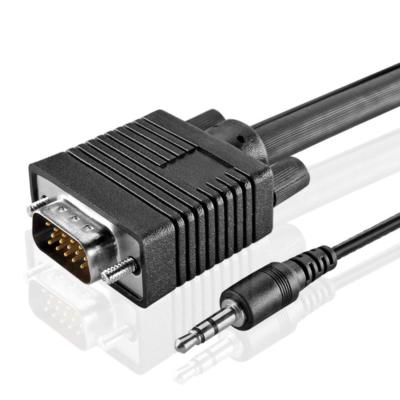 Premium 6FT VGA Monitor Cable with 3.5mm Stereo Audio HD15 Male to Male for PC