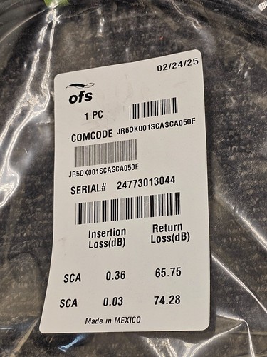 (QTY 3) OFS JR5DK001SCASCA050F SCA to SCA Cable Fiber Optic Cable 50ft Approx - Afbeelding 2 van 9