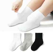 1Pair Girls Kids Boys White Black Grey School...