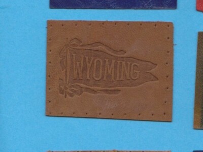 c1910s L20 tobacco / cigarette leather UNIVERSITY of WYOMING nice