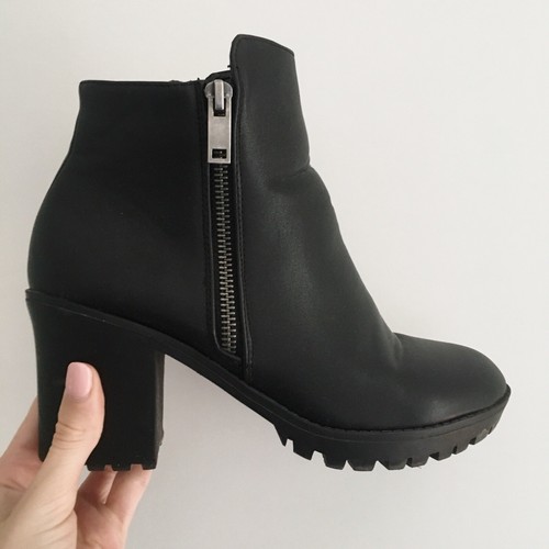 Stivaletti Neri scarpe donna con tacco largo zip 37 | eBay