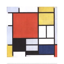 PIET MONDRIAN Composition with Large Red Area 27.5" x 27.5" Poster 2014 Modernis