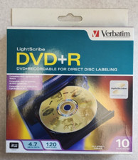Verbatim DVD R LightScribe 10 Pack 120min Video 4.7gb data