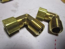 5/16 Tube x 1/4 NPTF Male 90° Brass Compression Elbow QTY 2