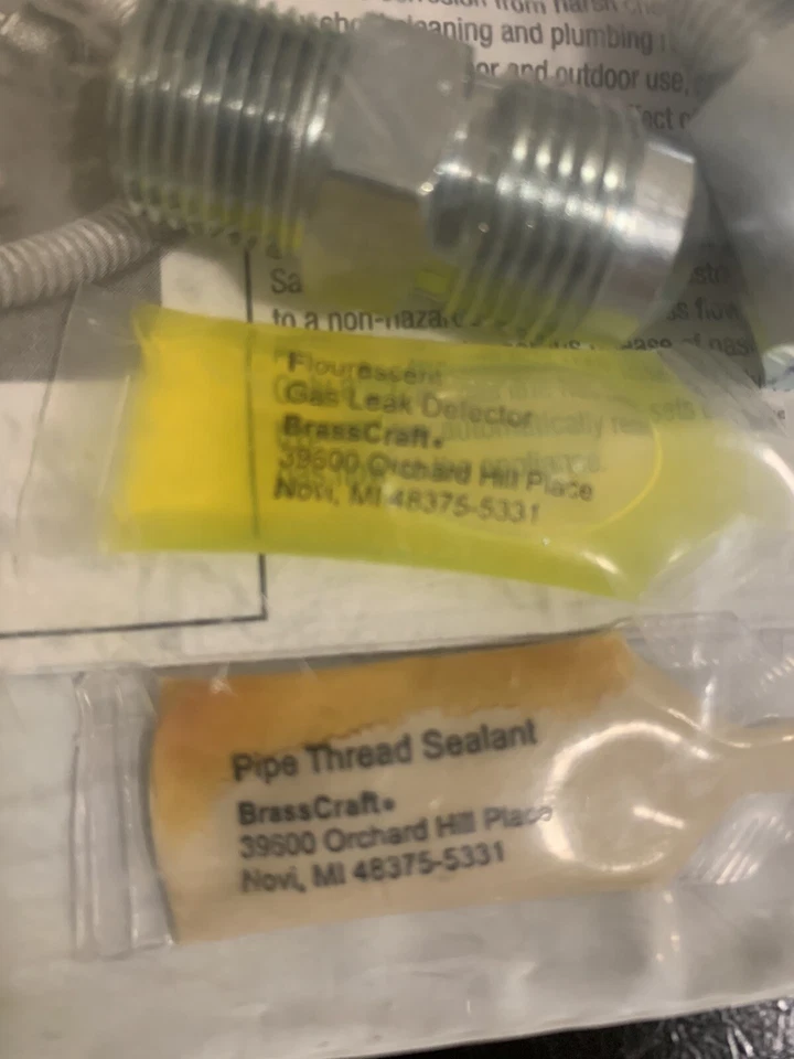 Комплект газовых соединителей (соединители, герметик резьбы труб и детектор утечки газа. - Изображение 3 из 4