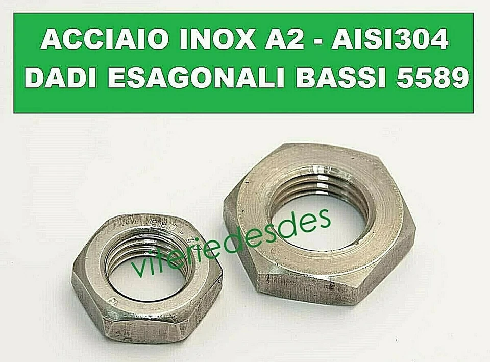 DADI BASSI SOTTILI IN ACCIAIO INOX 5589 M3 M4 M5 M6 M8 M10 M12 M14 M16 M18 M20 - Immagine 3 di 4