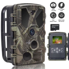 No Glow Trail Game Deer Camera 36MP 4K Video Motion Activated Night Vision+Card