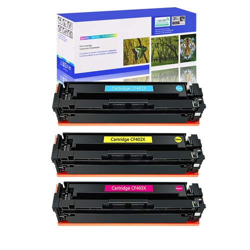 3PK CF401X-403X C/M/Y Toner for HP 201X Color LaserJet M252dw MFP M277dw M277n