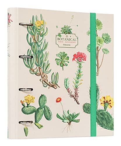 Kokonote Carpeta 4 anillas troquelada premium Botanical Cacti - Archivador A4 -
