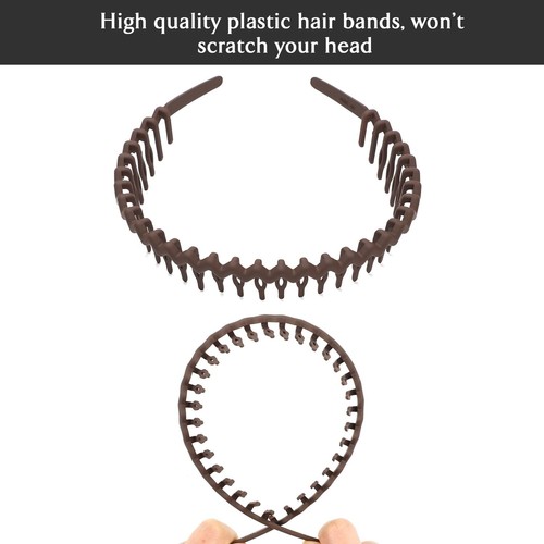 Plastic Headbands for Women Fashion Non Slip Headbands with Teeth Wide Hair b... - Picture 2 of 7