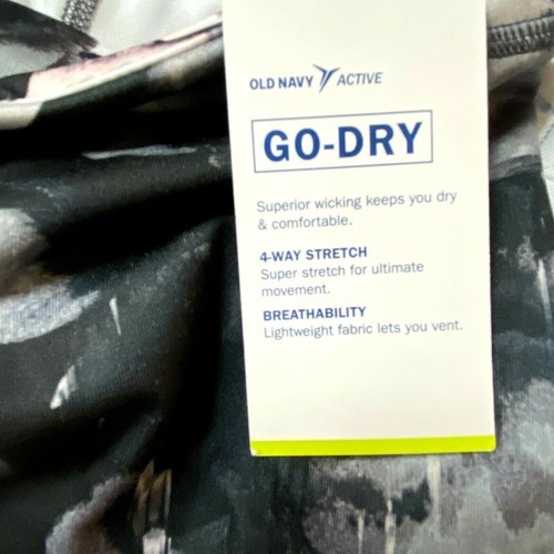 Old Navy Active Girls Go Dry Black Floral Leggings Size 5 XS NEW - Picture 6 of 6