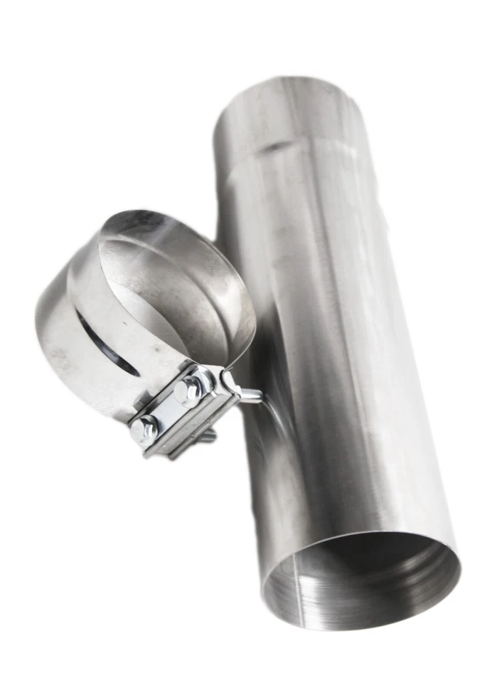 Tubo de escape recto de acero T409 SS 5,0" ID a 5" OD X17" de longitud con abrazadera Foto 3 de 4