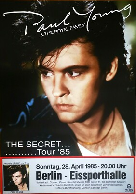 PAUL YOUNG  1985 BERLIN - orig. Concert Poster -- Konzert Plakat - DIN A1 - YY