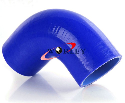 Tuyau Silicone Coudé 90° Bleu Pour Voiture - ID 51-63mm, Longueur 90mm, Résiste à -60°C à +300°C (avec Colliers)