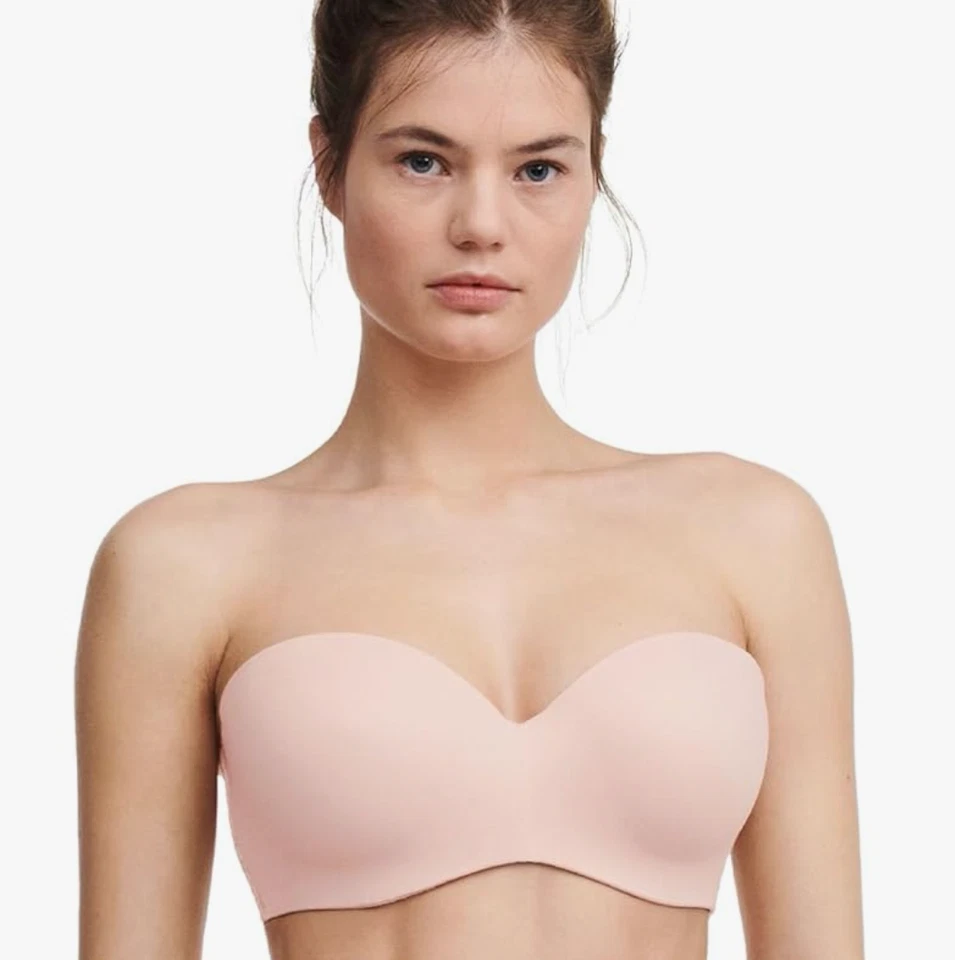Sujetador moldeado Chantelle 32G Norah sin tirantes nuevo sin etiquetas 13F5 rosa nude --- SIN CORREAS --- Foto 3 de 4
