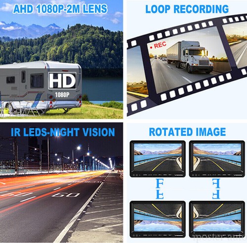 9''Quad Monitor DVR Recorder USB MP5 4x 1080P Side View Camera+32GB For Truck Rv - Picture 11 of 15