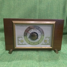 Vintage Mid Century Airguide Barometer Wood Frame 
