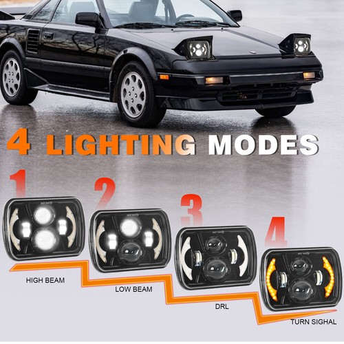 Faros LED con intermitente 2 piezas para Toyota Tacoma 1995-1997 y camioneta 5X7" 7X6 - Imagen 9 de 16