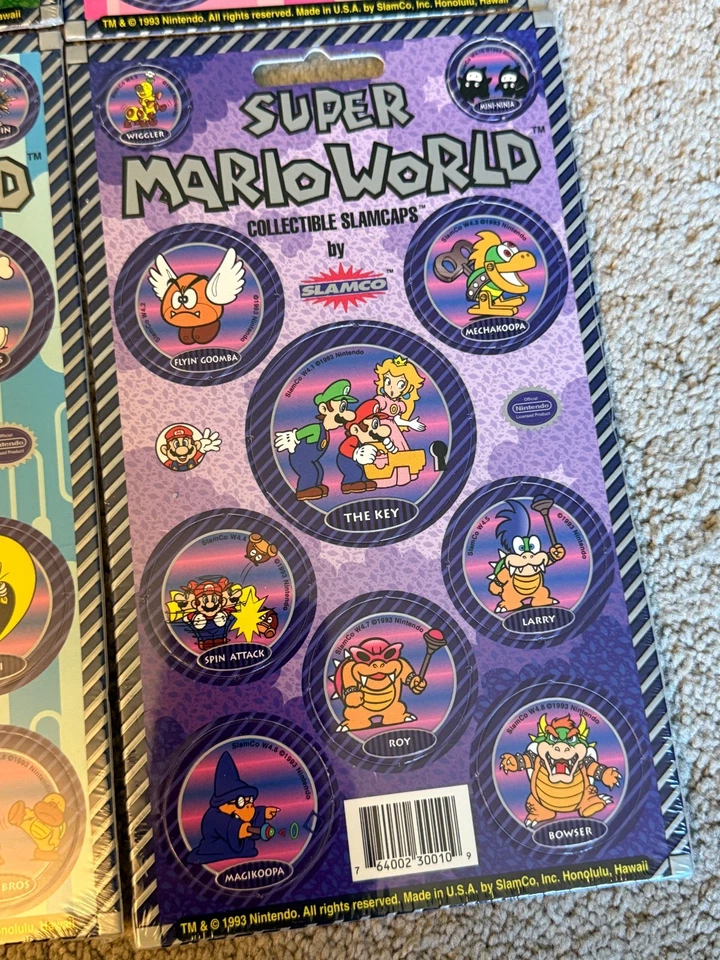 New Sealed Pogs Super Mario World Slamcaps Full Set Collectible - Image 3 of 4