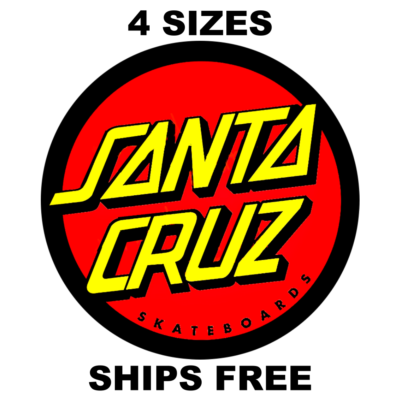 Santa Cruz Skateboard Sticker Decal Sign. California Sports