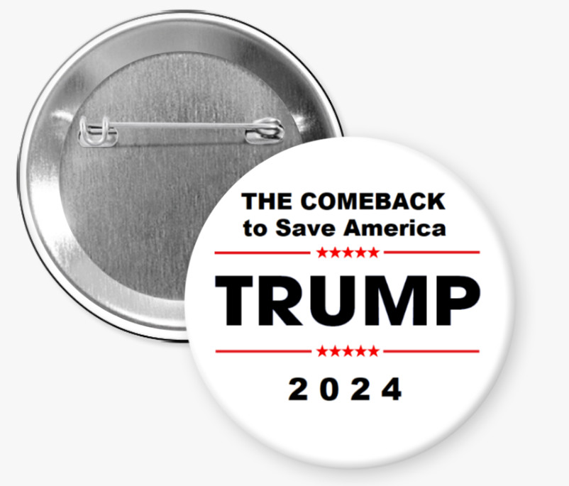8-pack Trump 2024 Campaign Buttons – SAVE AMERICA Trump 2024 pins (2.25 inches)