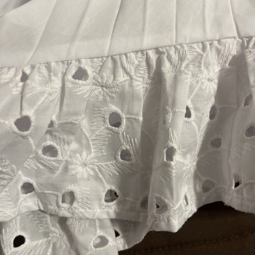 Boston Proper Pleated Eyelet Hem Midi Skirt White Size Medium NEW - Picture 10 of 14