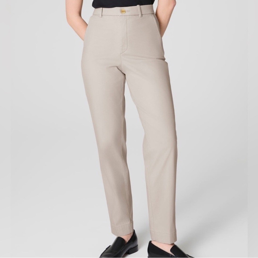 Spanx XS Super Smooth Stretch Twill Slim Straight Pant Bone