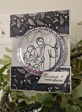 CARD KIT -NATIVITY - FOR UNTO US A CHILD IS BORN  MAKES 4 CARDS C.20