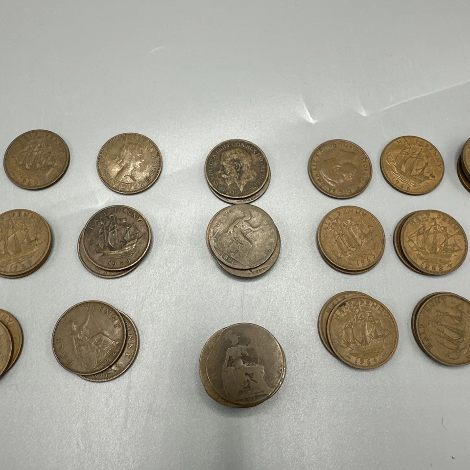 MONEDAS DE MEDIO PENIQUE COLECCIONABLES DE LA REINA ISABEL 1891-1967 Foto 3 de 4