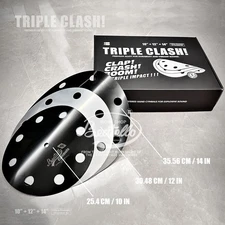 Beatello 10'' 12'' 14'' Stacked Effect Cymbals Black-gray Metal Alloy For Drums